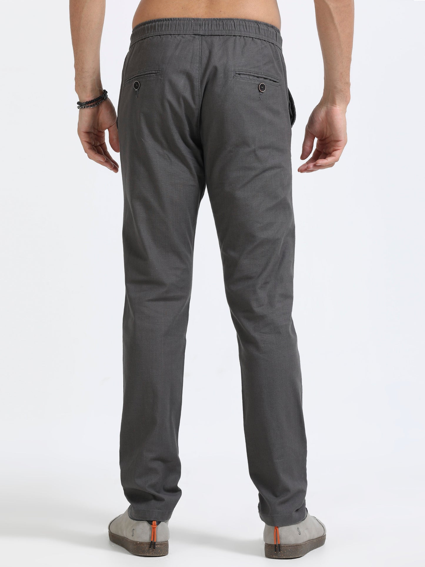 Men Linen Traveller Pant-Dk Grey