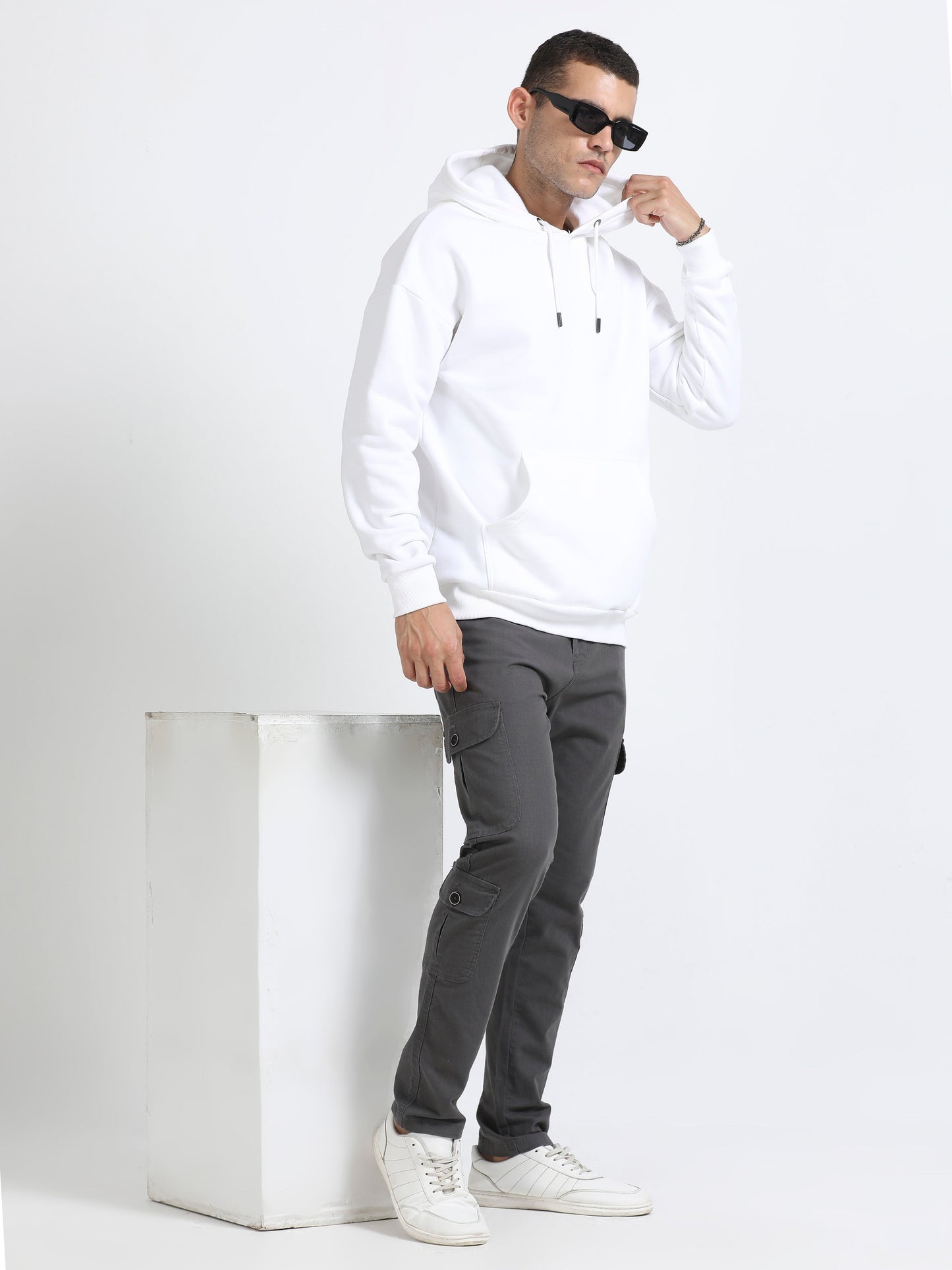 Men Lazy Linen Utility Cargo-Dk Grey