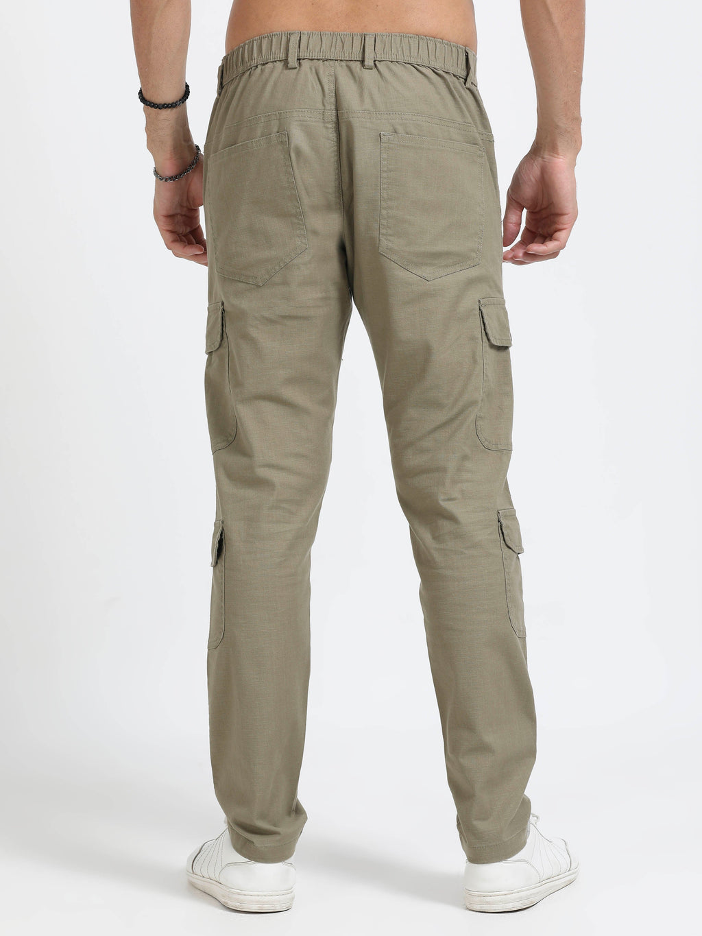 Men Lazy Linen Utility Cargo-Lt Olive
