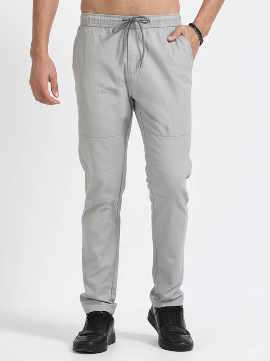 Men Linen Traveller Pant-Lt Grey