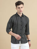 Men Black Stripe Shirt