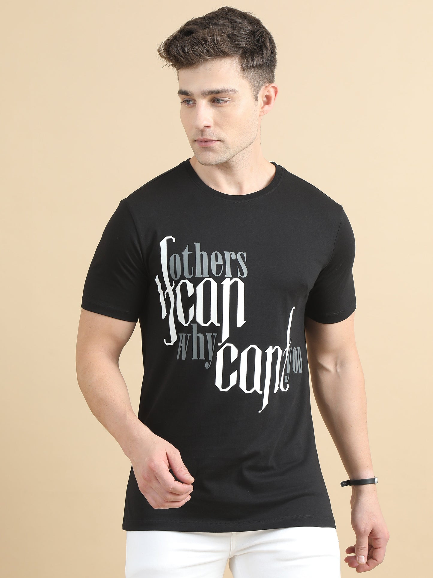 If Others Can Why Can't You Men Printed T-Shirt- Black