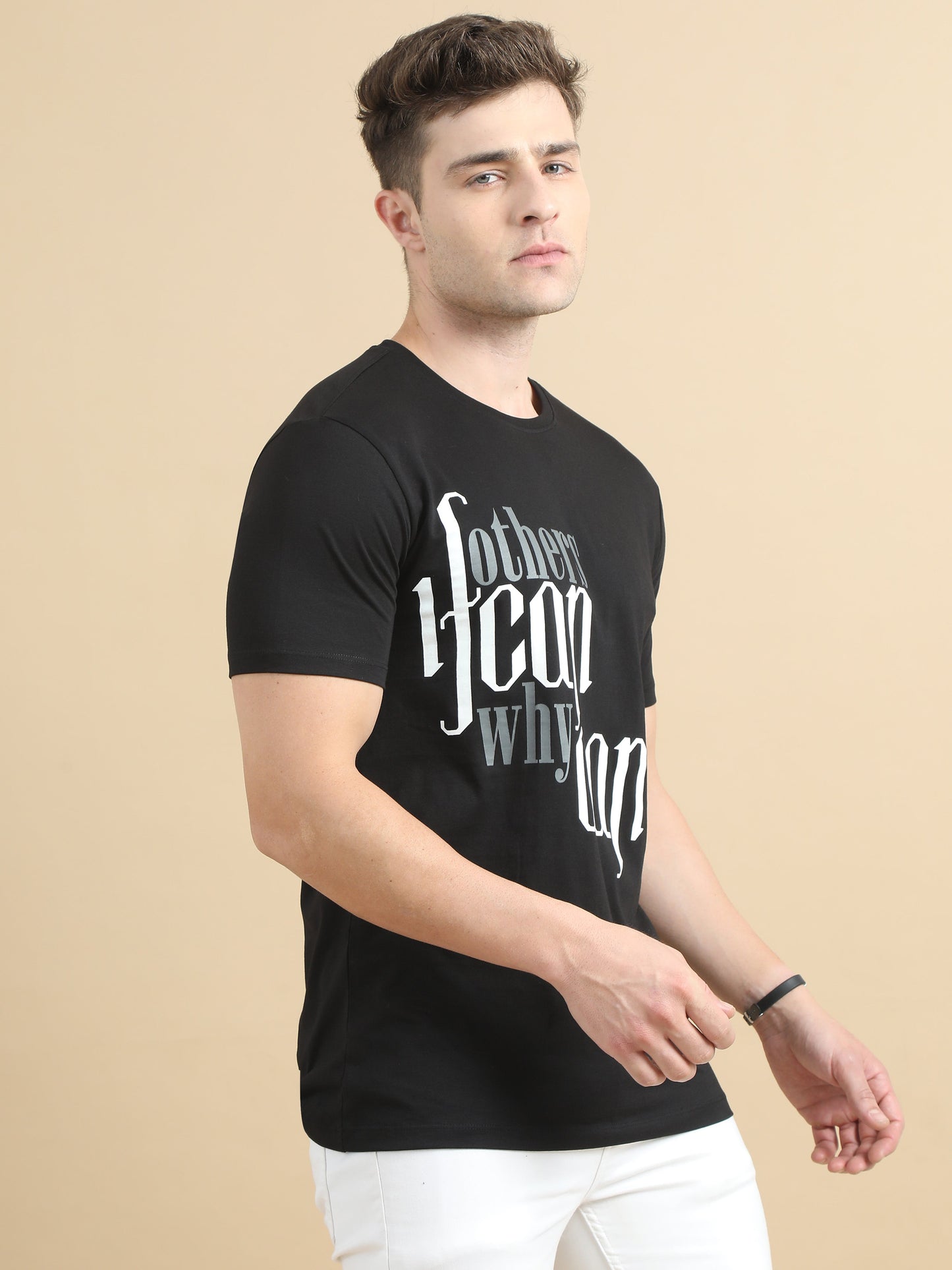 If Others Can Why Can't You Men Printed T-Shirt- Black