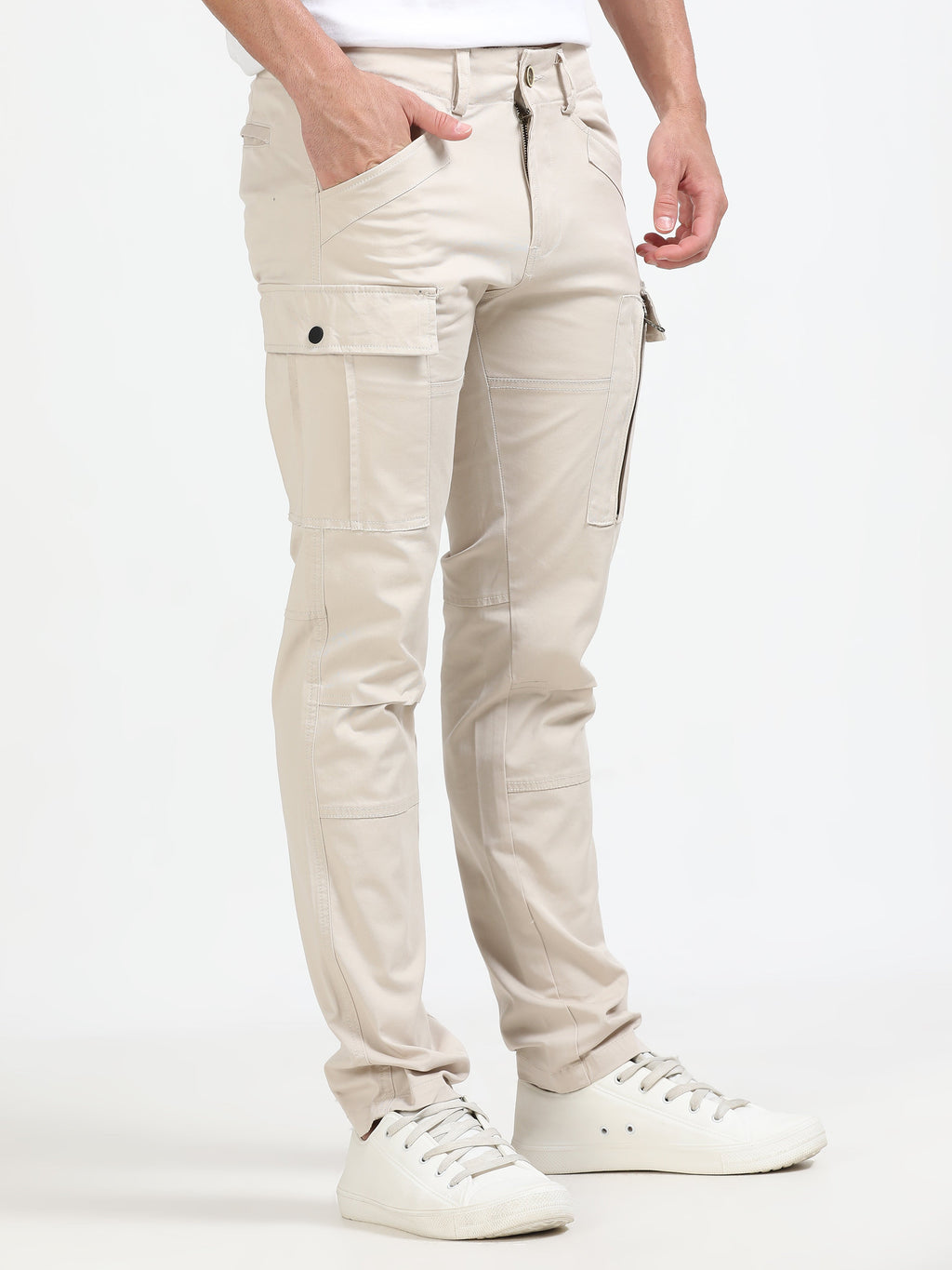 Men Heavy Cargo-Cream