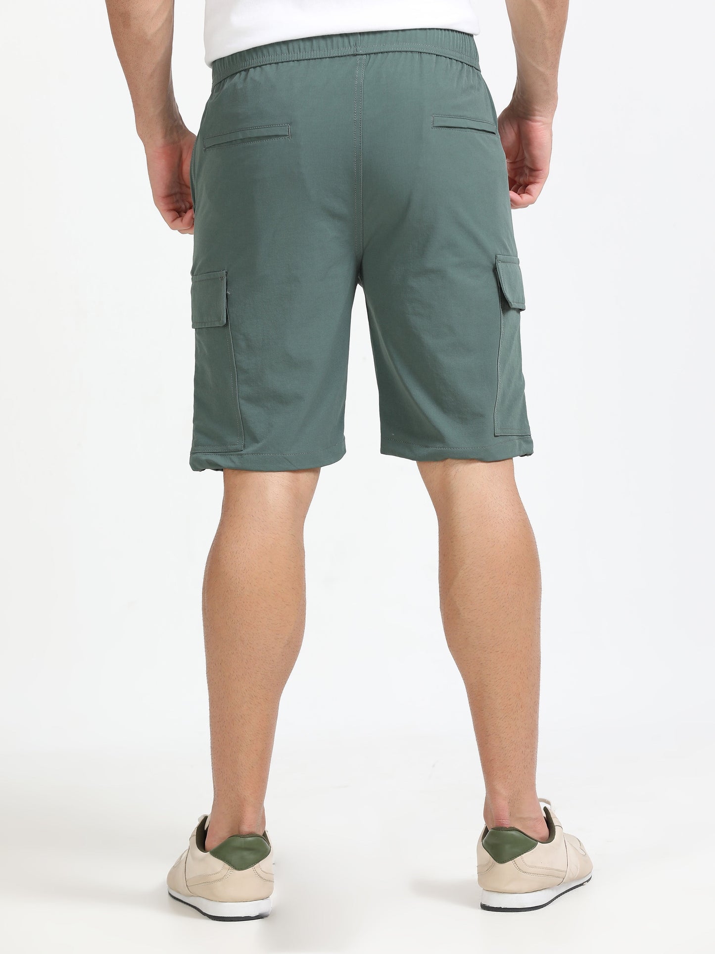 Men Parachute Cargo Shorts-Ft Green