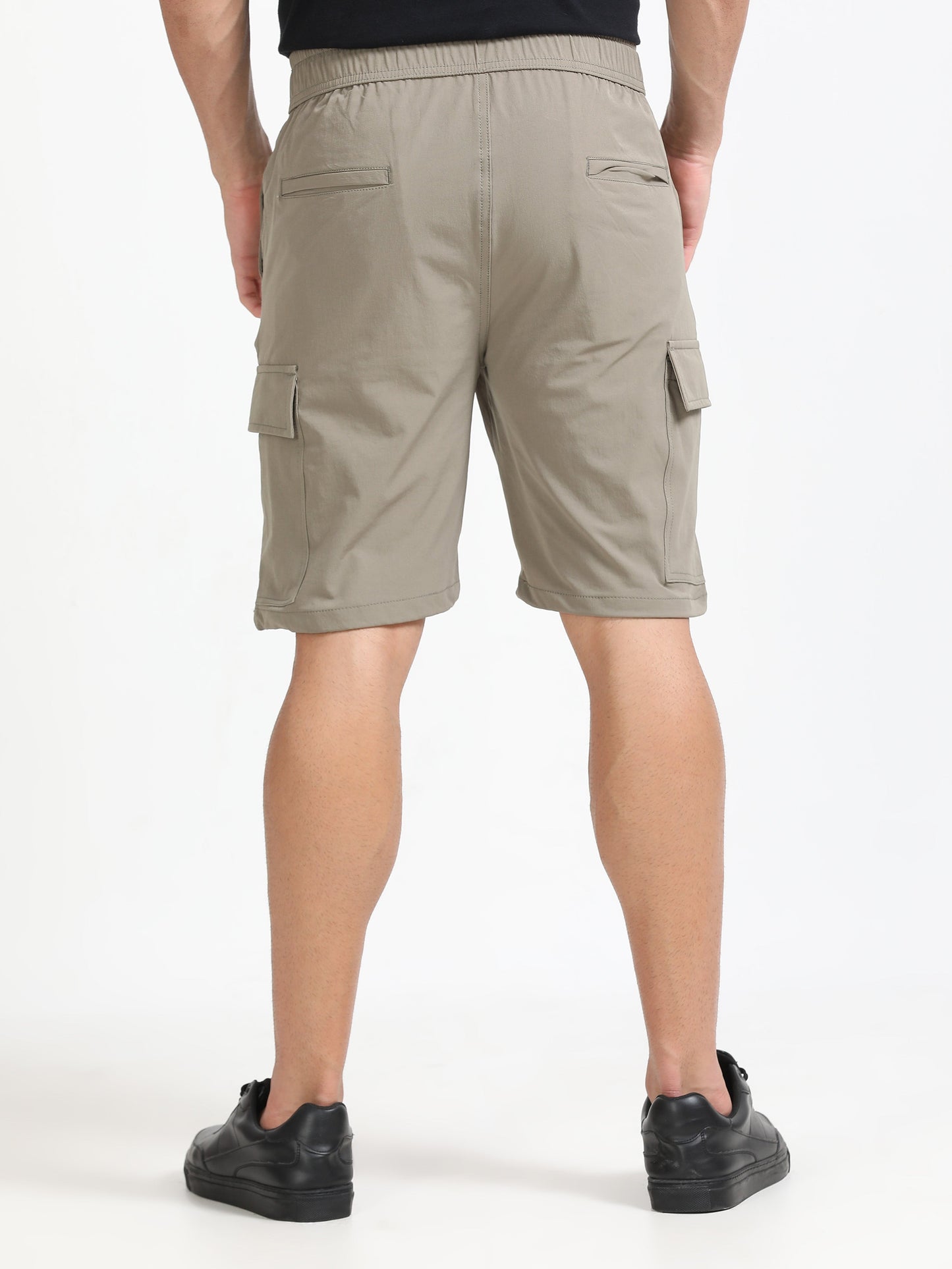 Men Parachute Cargo Shorts-Biscuit
