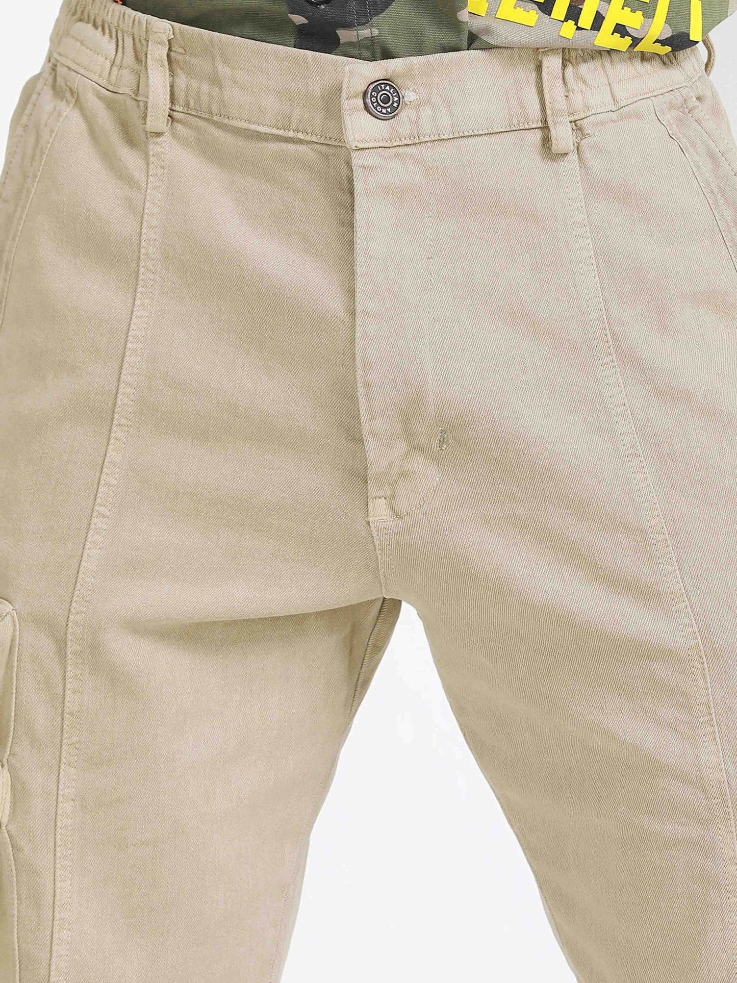 TwillTrek Overdyed Denim Cargo In Cream