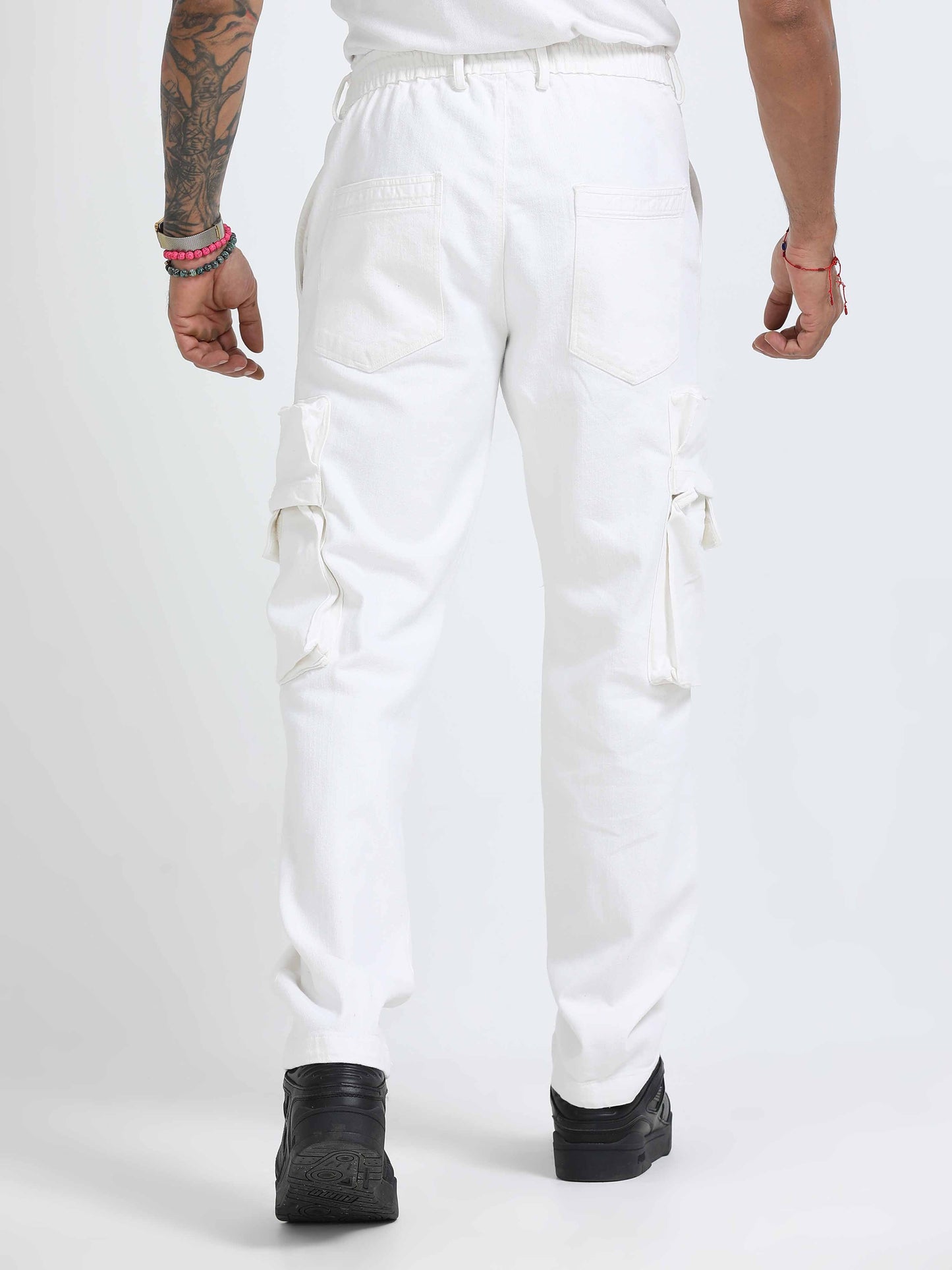 TwillTrek Overdyed Denim Cargo In White