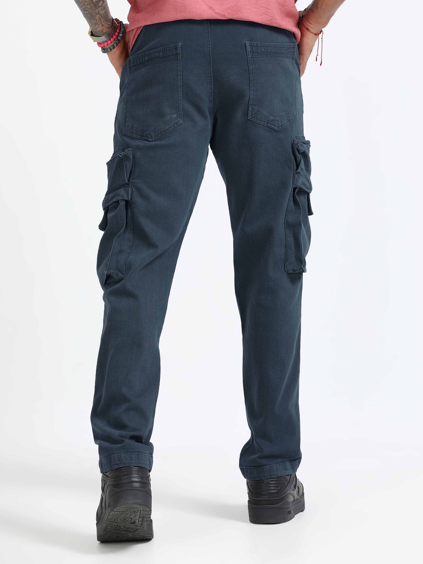 TwillTrek Overdyed Denim Cargo In Ash Blue