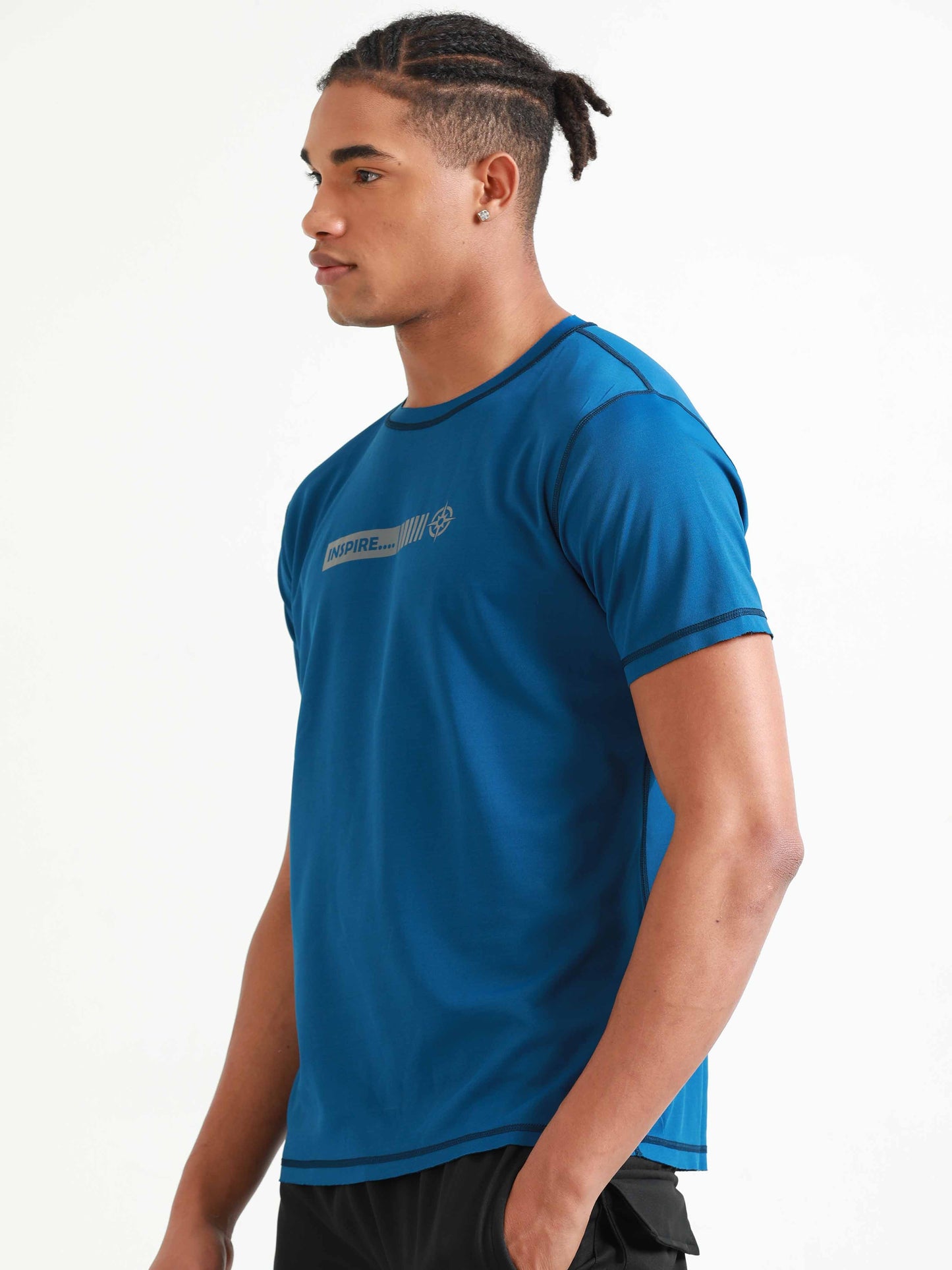 Active Crew neck chest printed reversable performance Tee