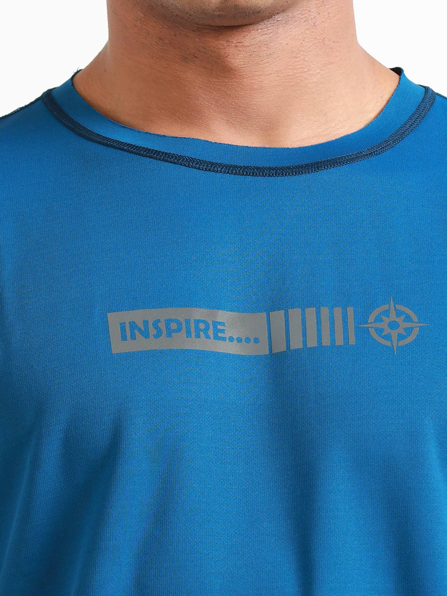 Active Crew neck chest printed reversable performance Tee