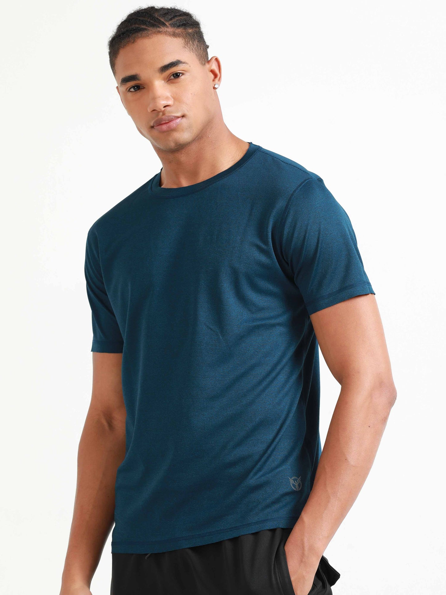 Active Crew neck chest printed reversable performance Tee