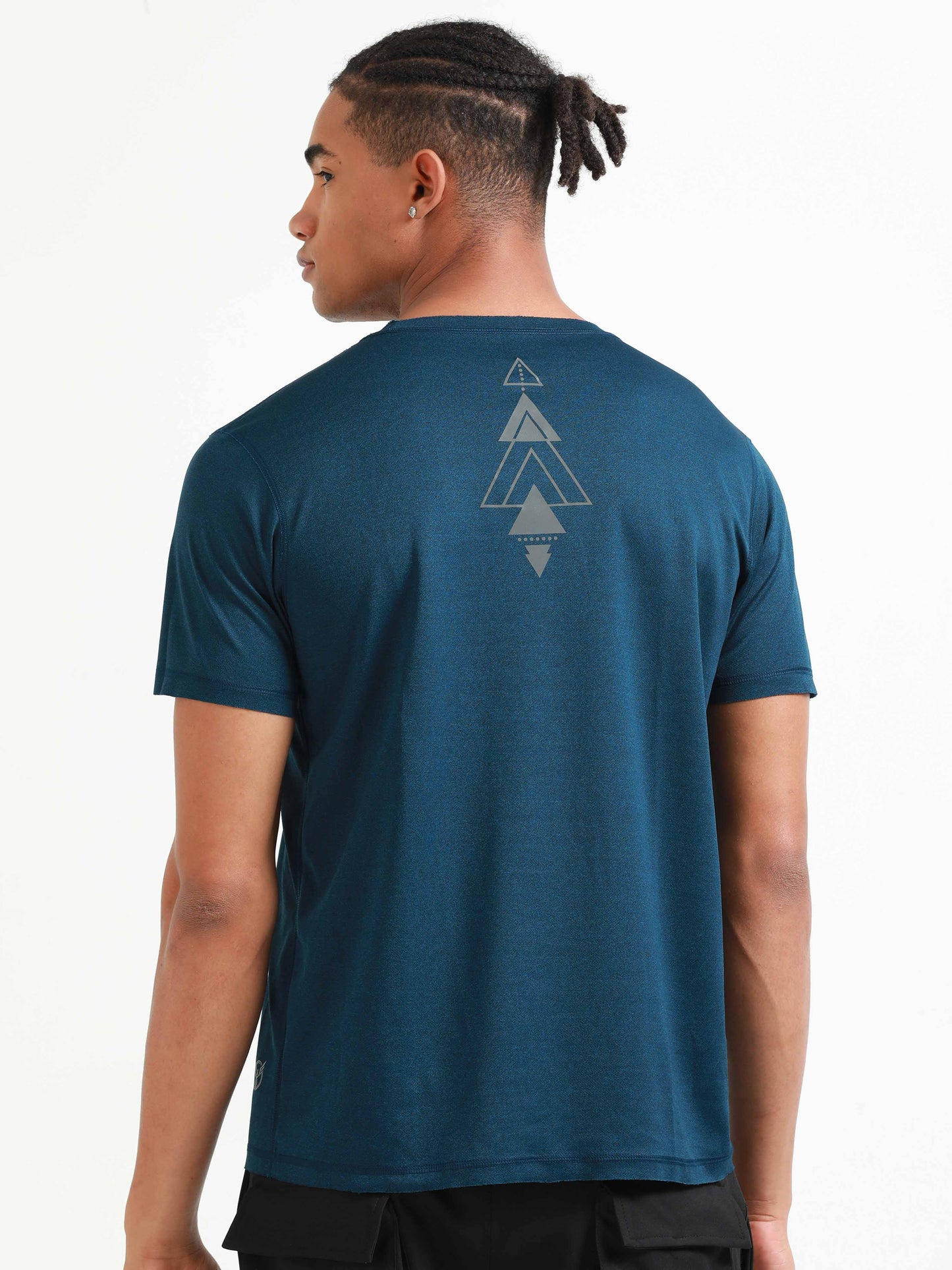 Active Crew neck chest printed reversable performance Tee