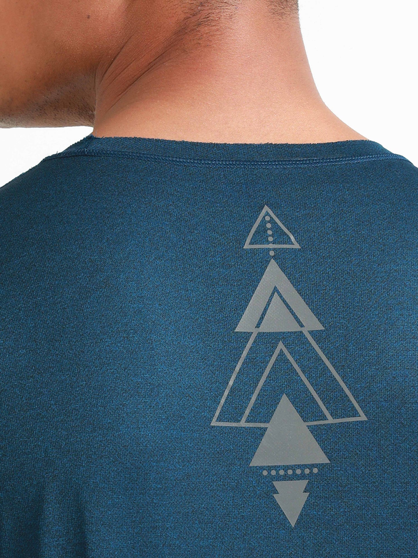 Active Crew neck chest printed reversable performance Tee