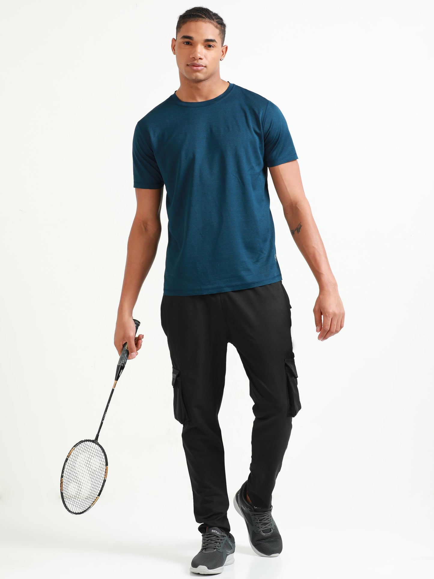 Active Crew neck chest printed reversable performance Tee