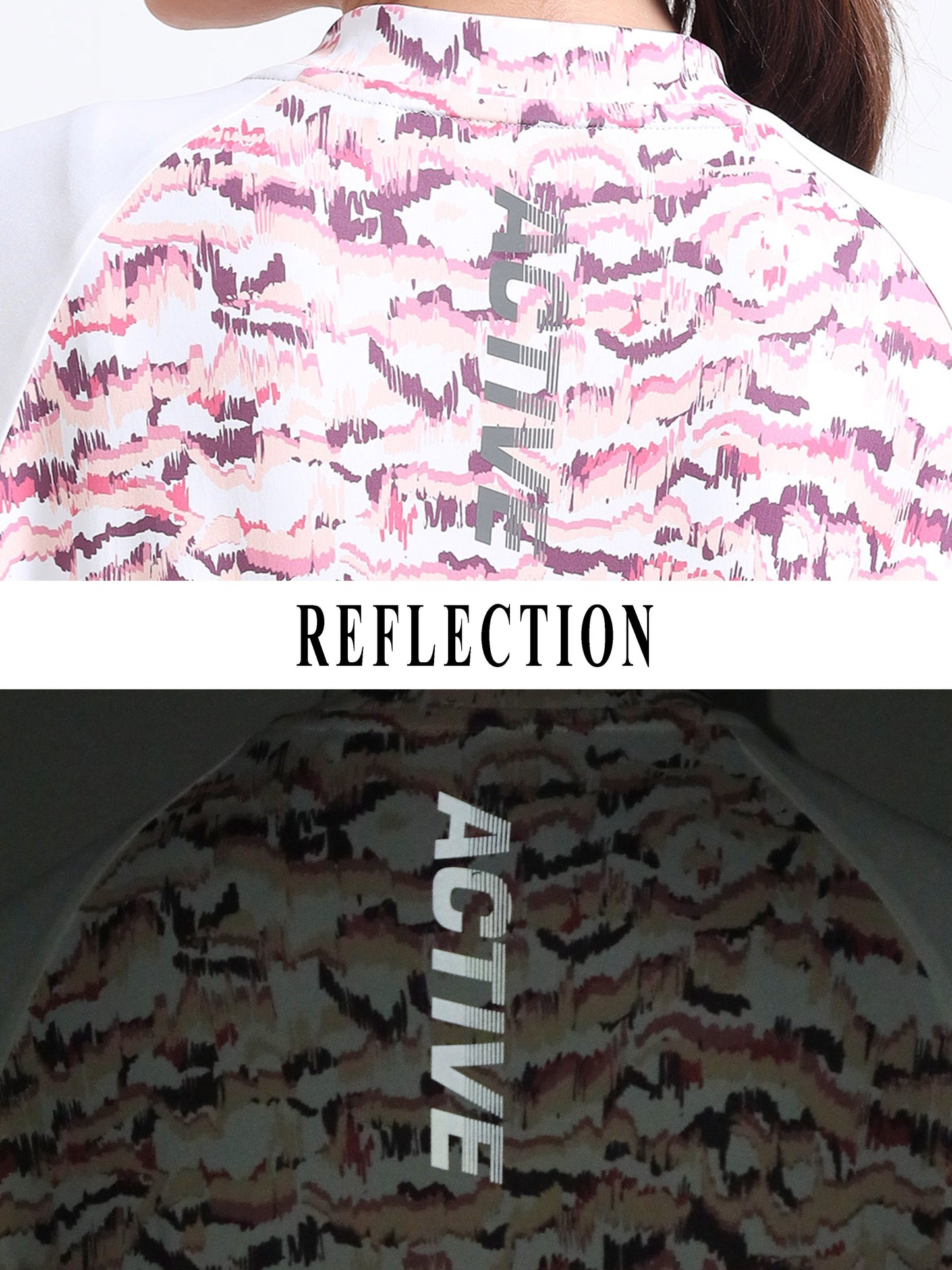 Mauve Abstract Women Cycling Tee -Plus Size