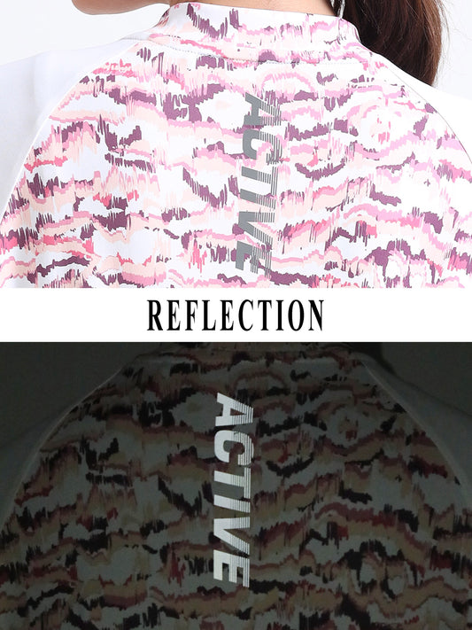 Mauve Abstract Women Cycling Tee -Plus Size