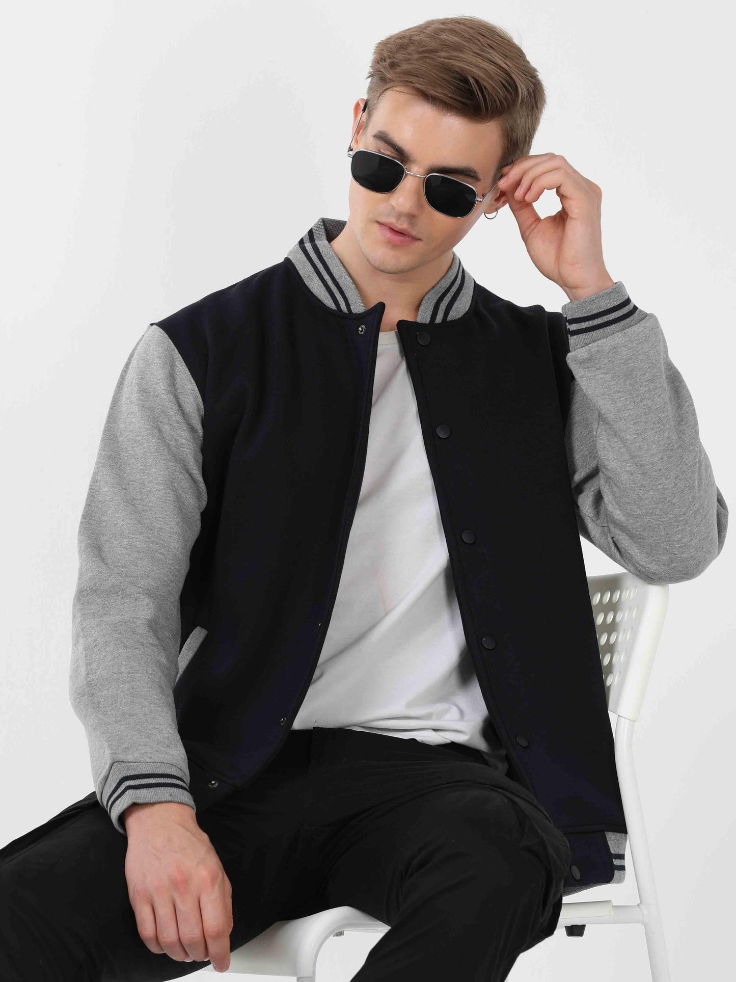 Navy Blue Varsity Jacket