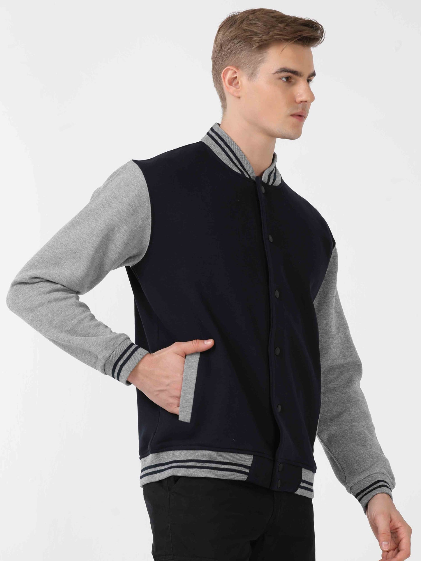 Navy Blue Varsity Jacket