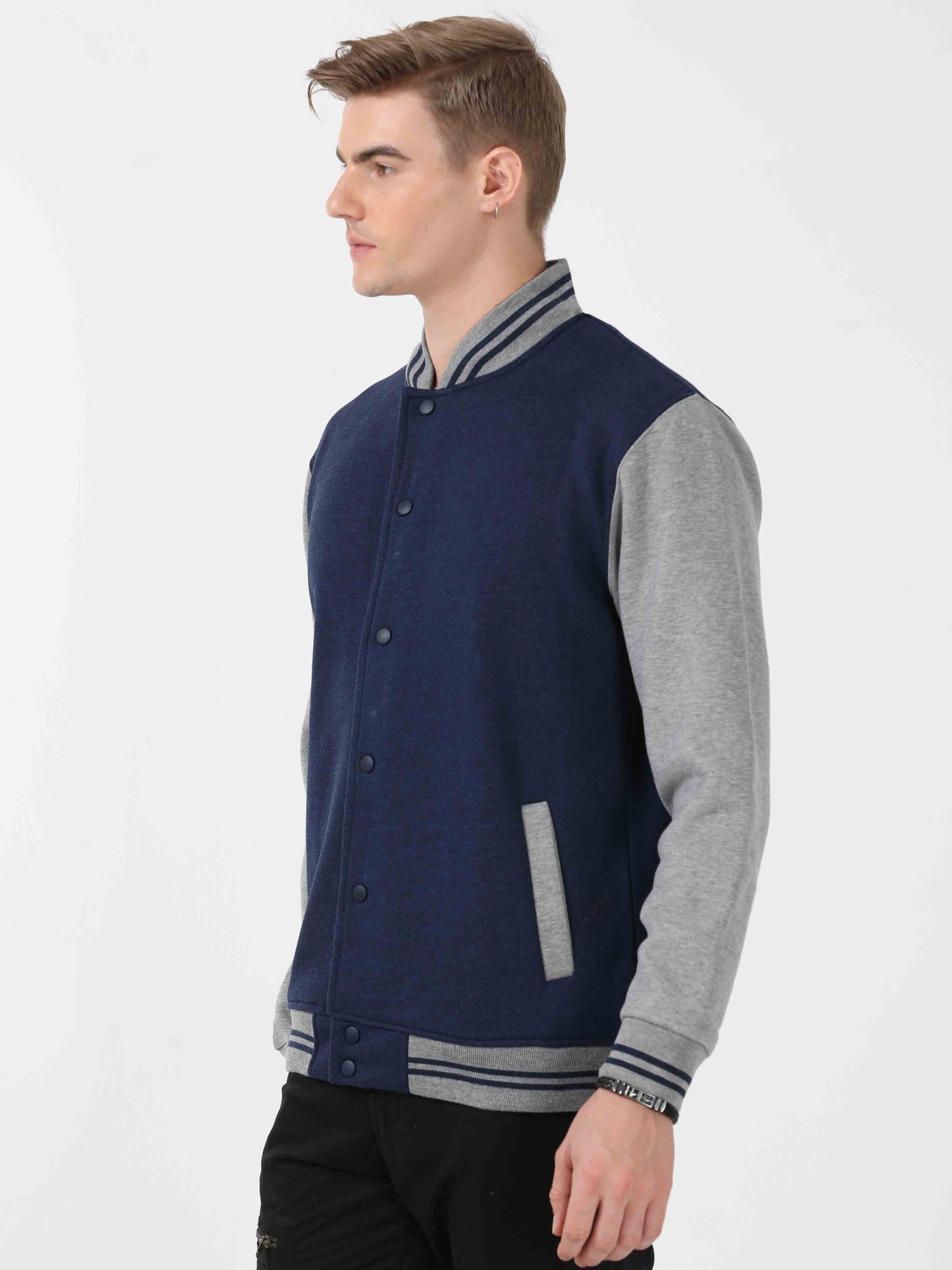 Denim Blue Varsity Jacket