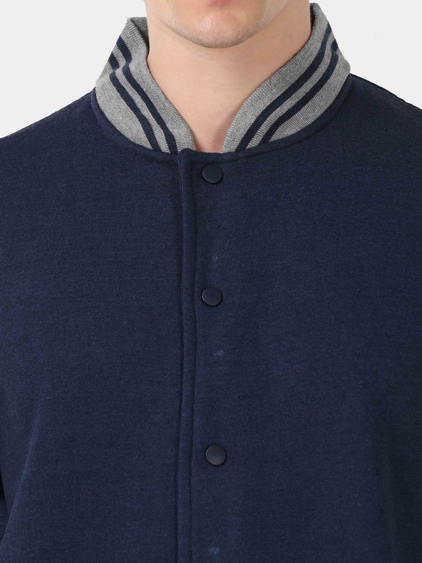 Denim Blue Varsity Jacket