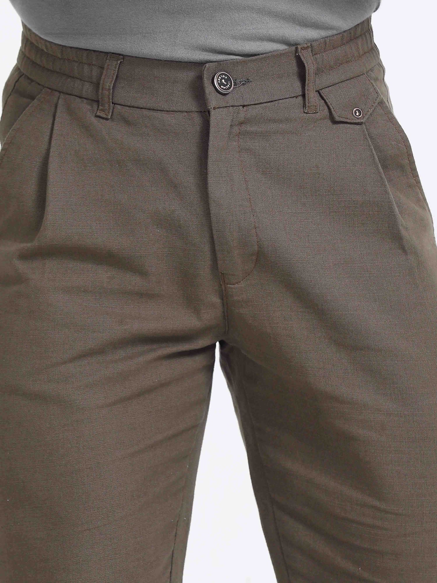 Elite Pleated Trouser - Linen Feels In Brown
