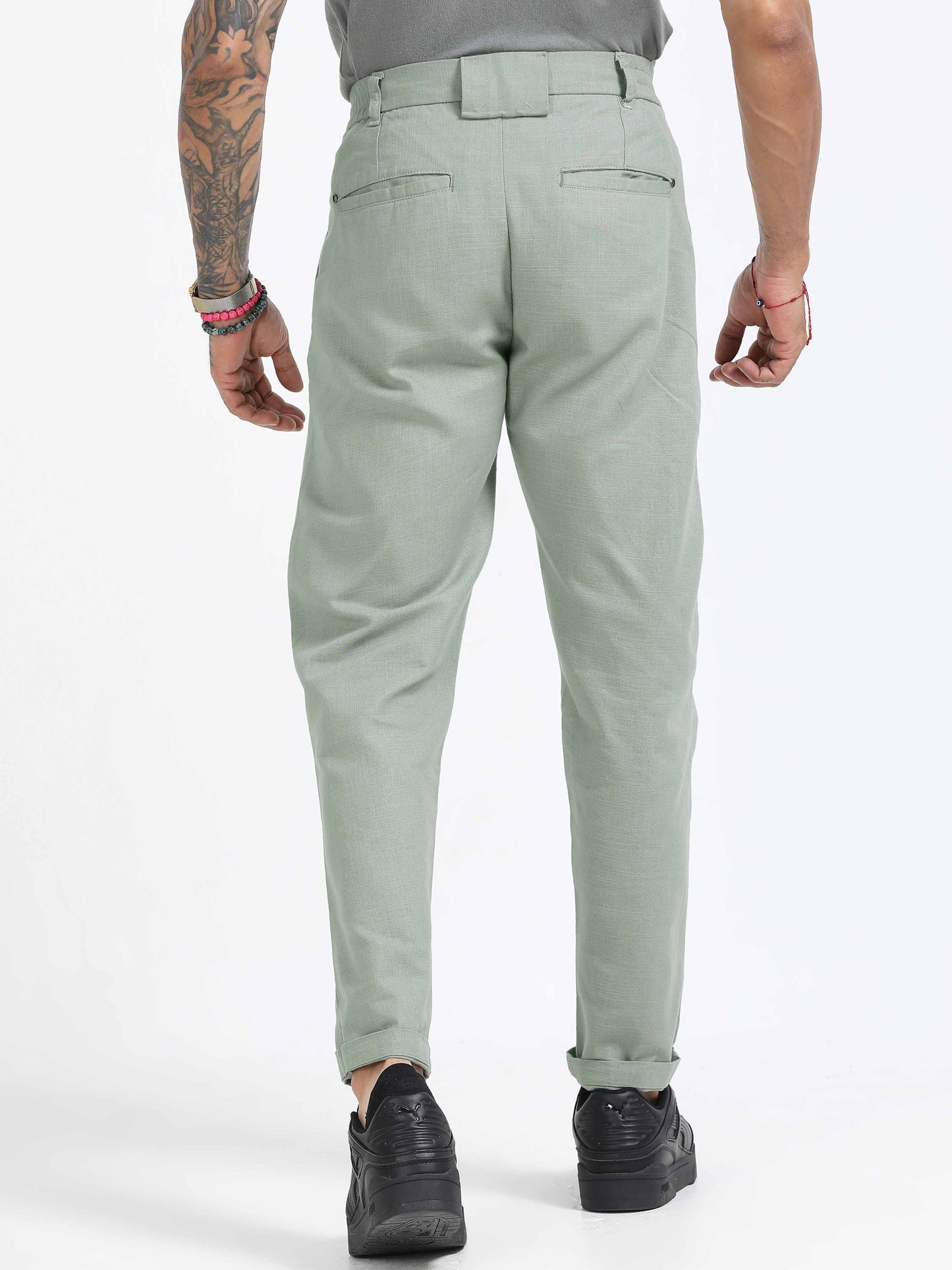 Elite Pleated Trouser - Linen Feels In Pistachio