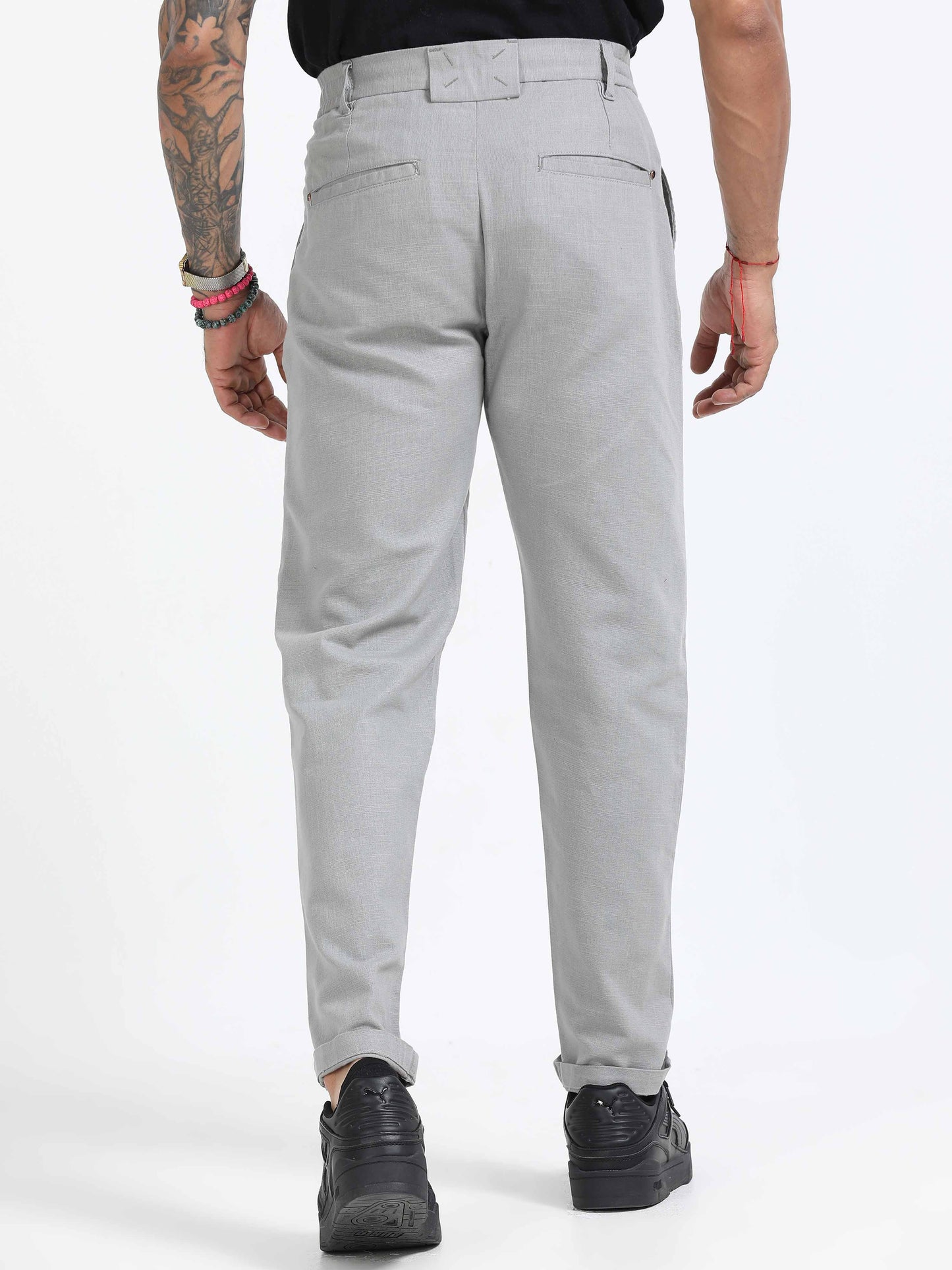 Elite Pleated Trouser - Linen Feels In Light Grey