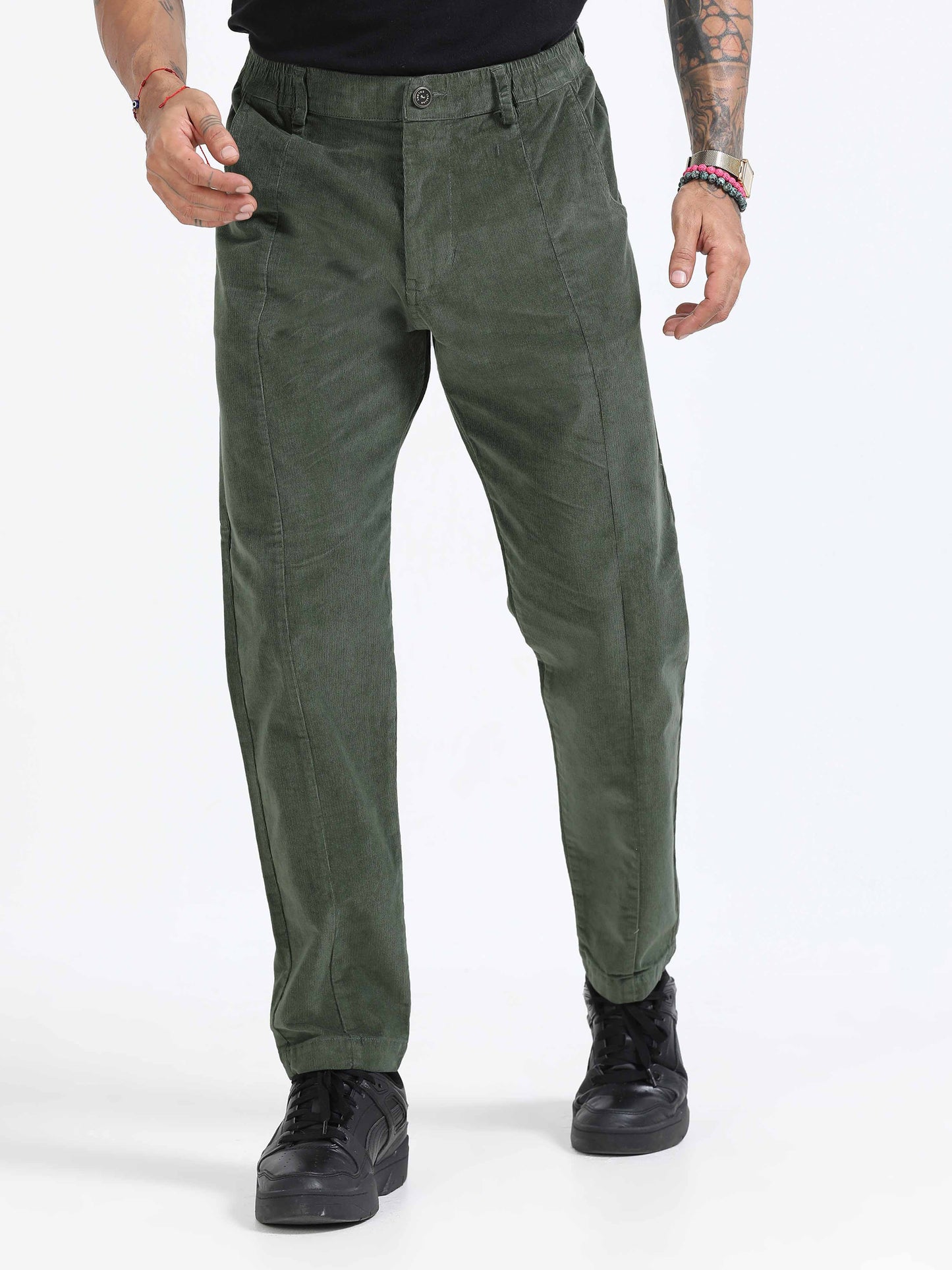 Premium Corduroy Pant In Olive