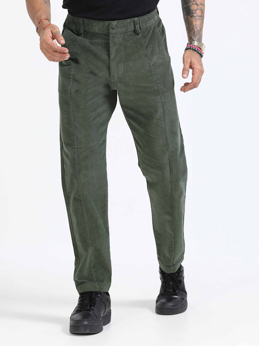 Premium Corduroy Pant In Olive