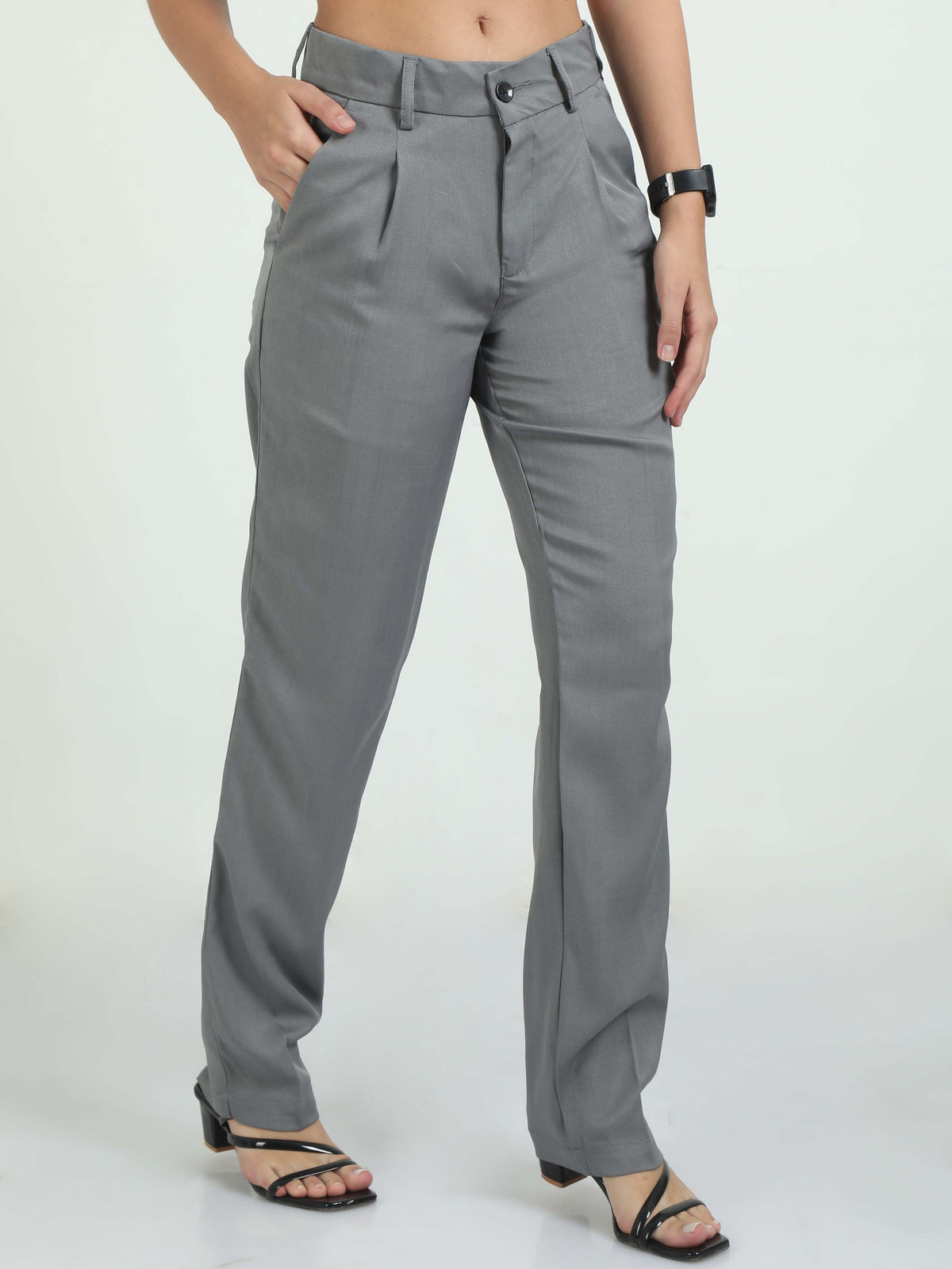 Women Bon Voyage Pleat Pant-Lt Grey