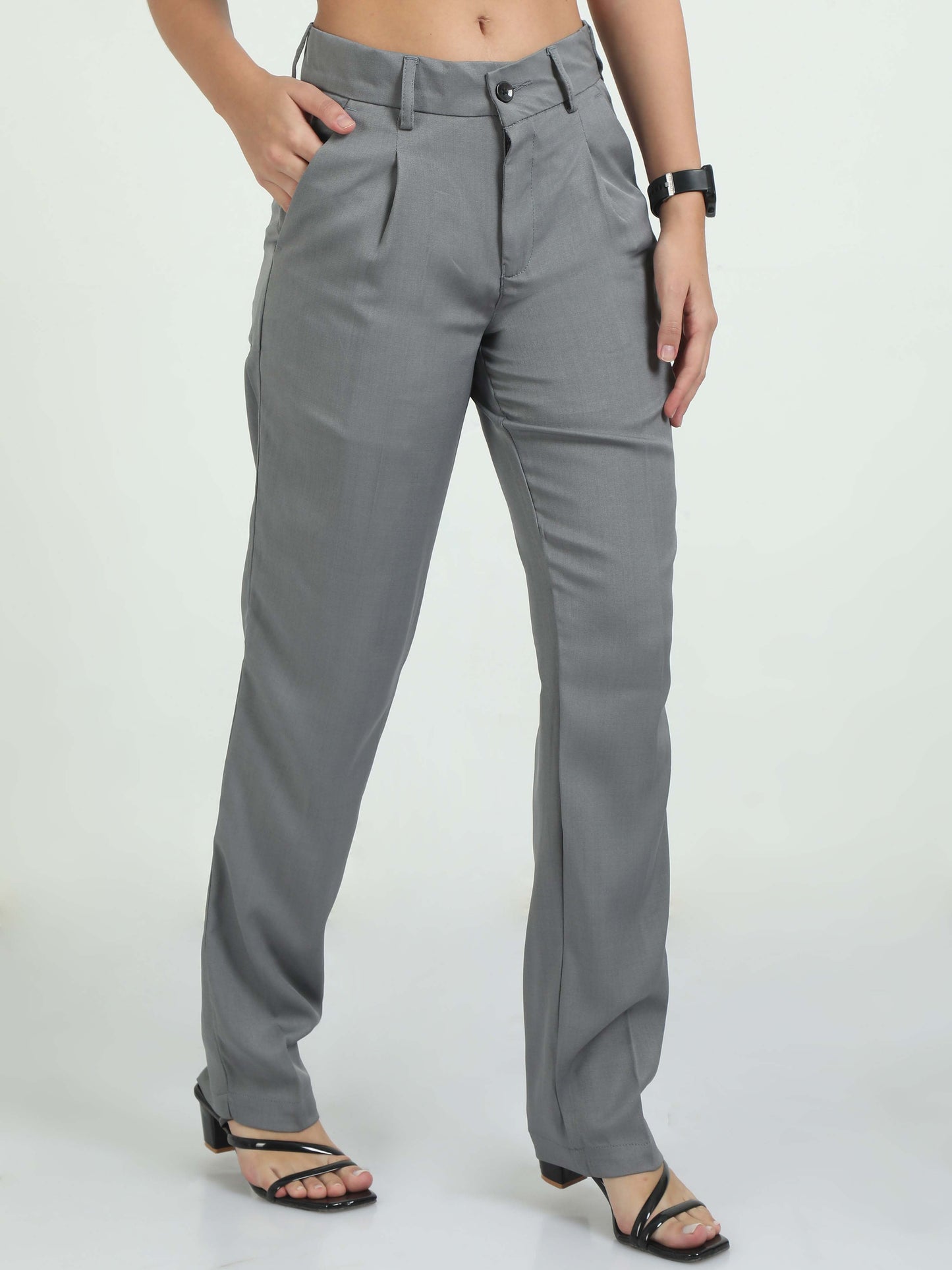 Women Bon Voyage Pleat Pant-Lt Grey