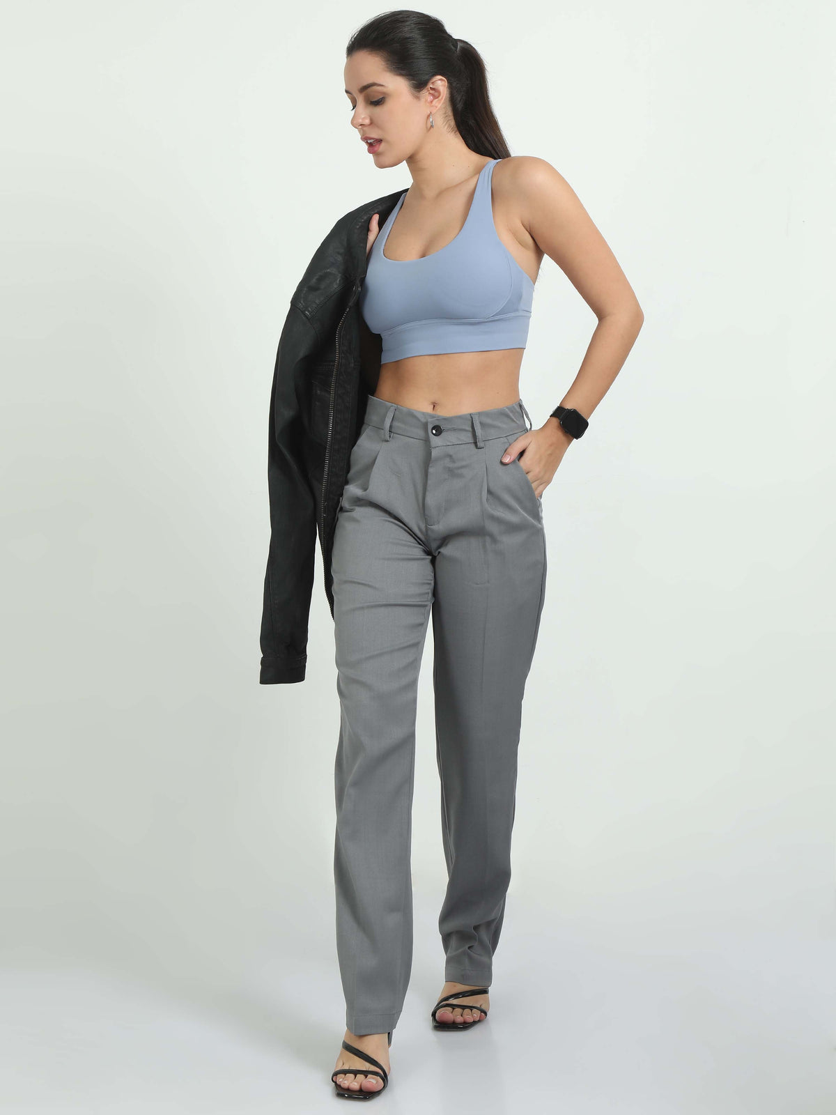 Women Bon Voyage Pleat Pant-Lt Grey