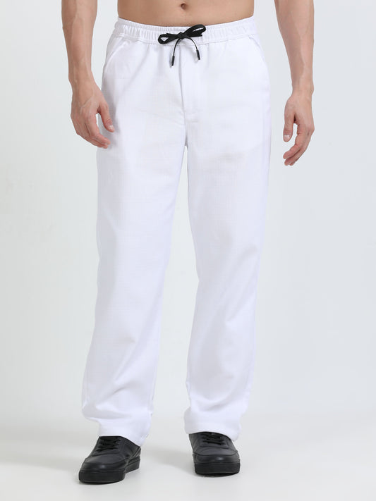 Stylish Traveller White Linen Pants Men