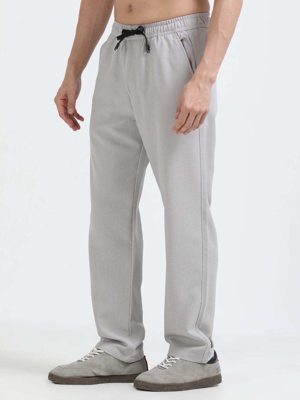 Men Lazy Linen Traveler Trouser-Stone