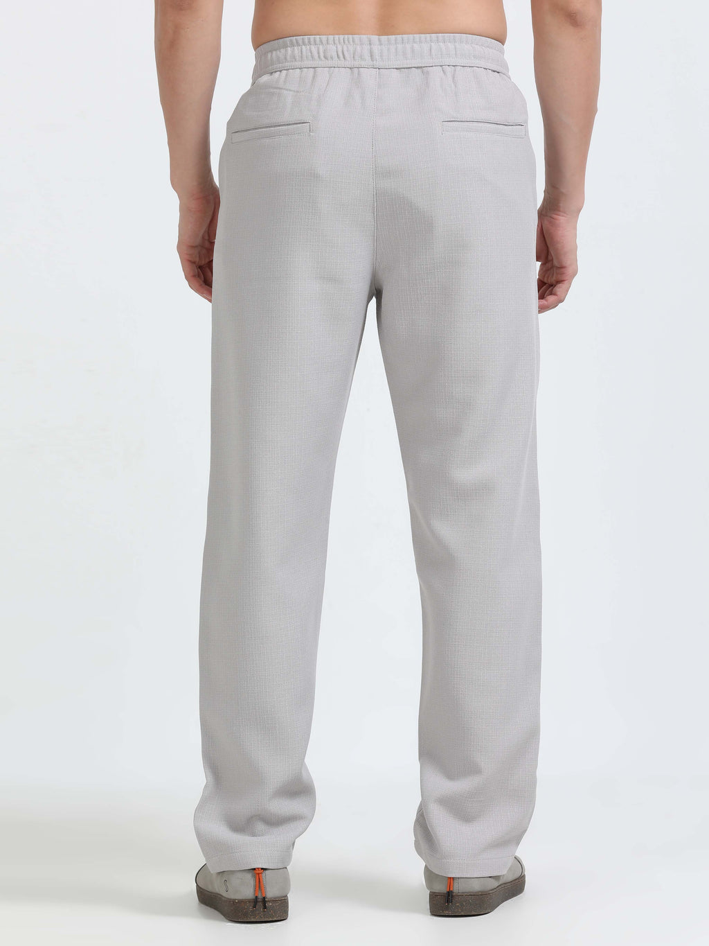 Men Lazy Linen Traveler Trouser-Stone