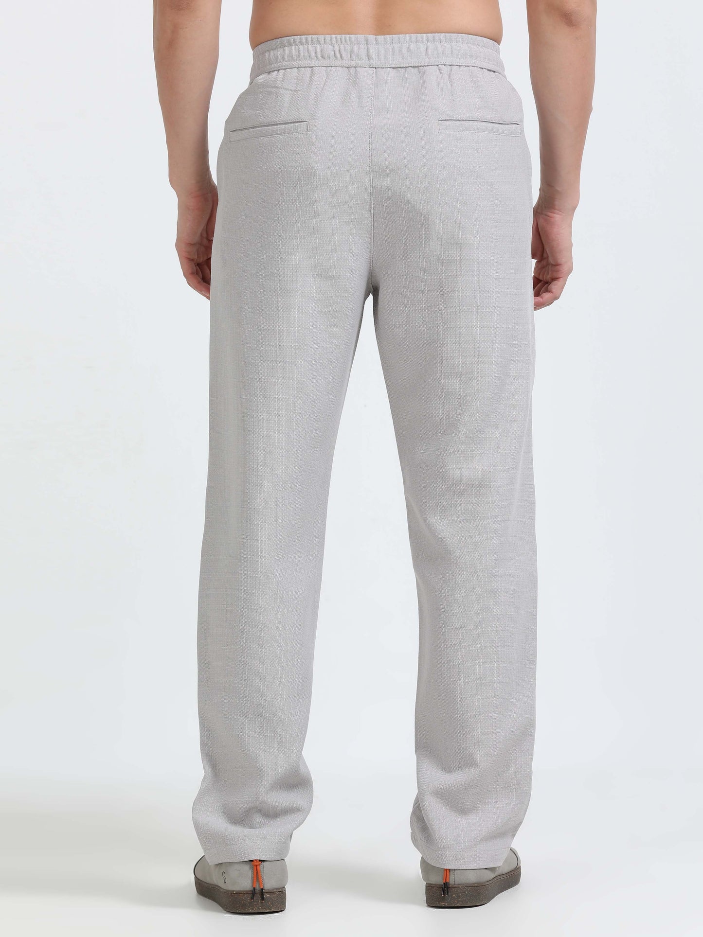 Men Lazy Linen Traveler Trouser-Stone