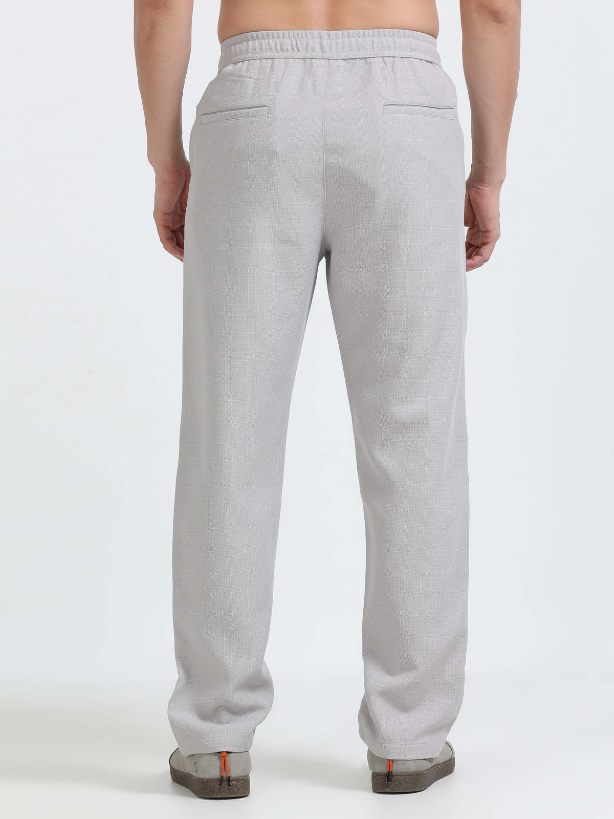 Men Lazy Linen Traveler Trouser-Stone