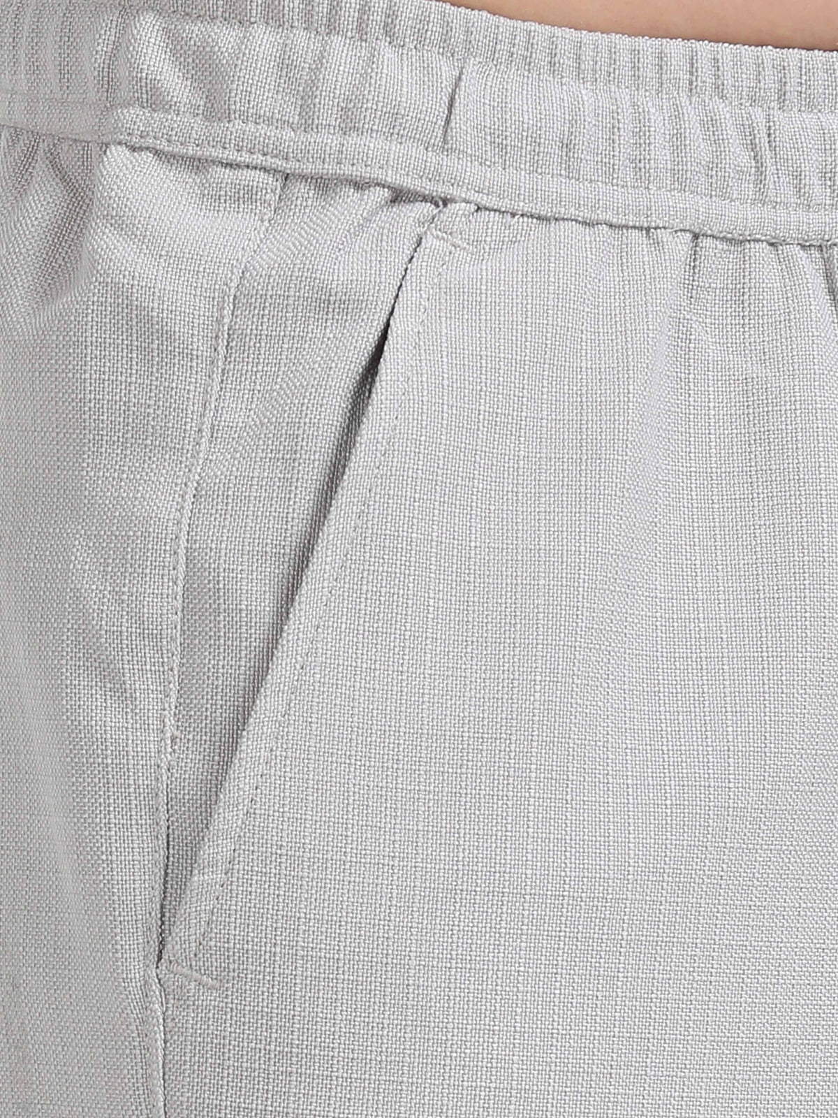 Men Lazy Linen Traveler Trouser-Stone