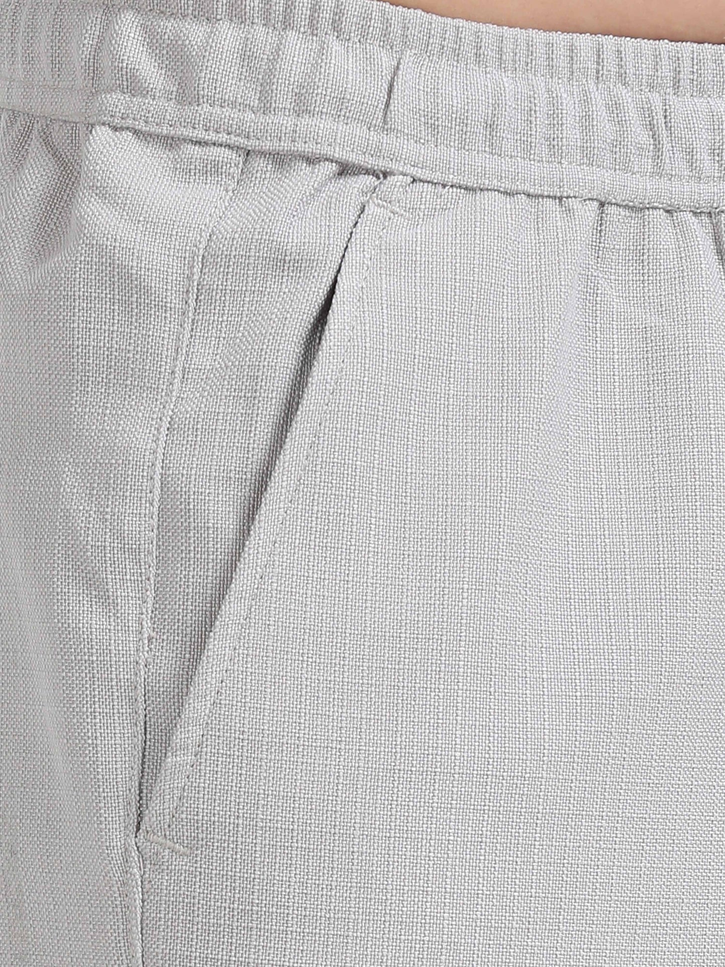 Men Lazy Linen Traveler Trouser-Stone