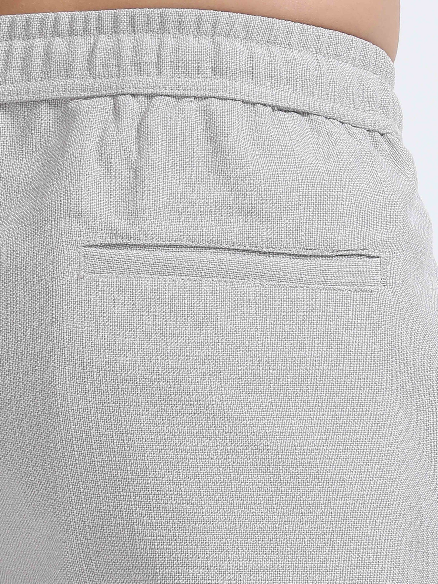 Men Lazy Linen Traveler Trouser-Stone