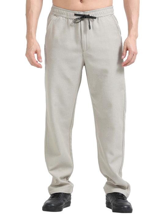 Men Lazy Linen Traveler Trouser-Beige