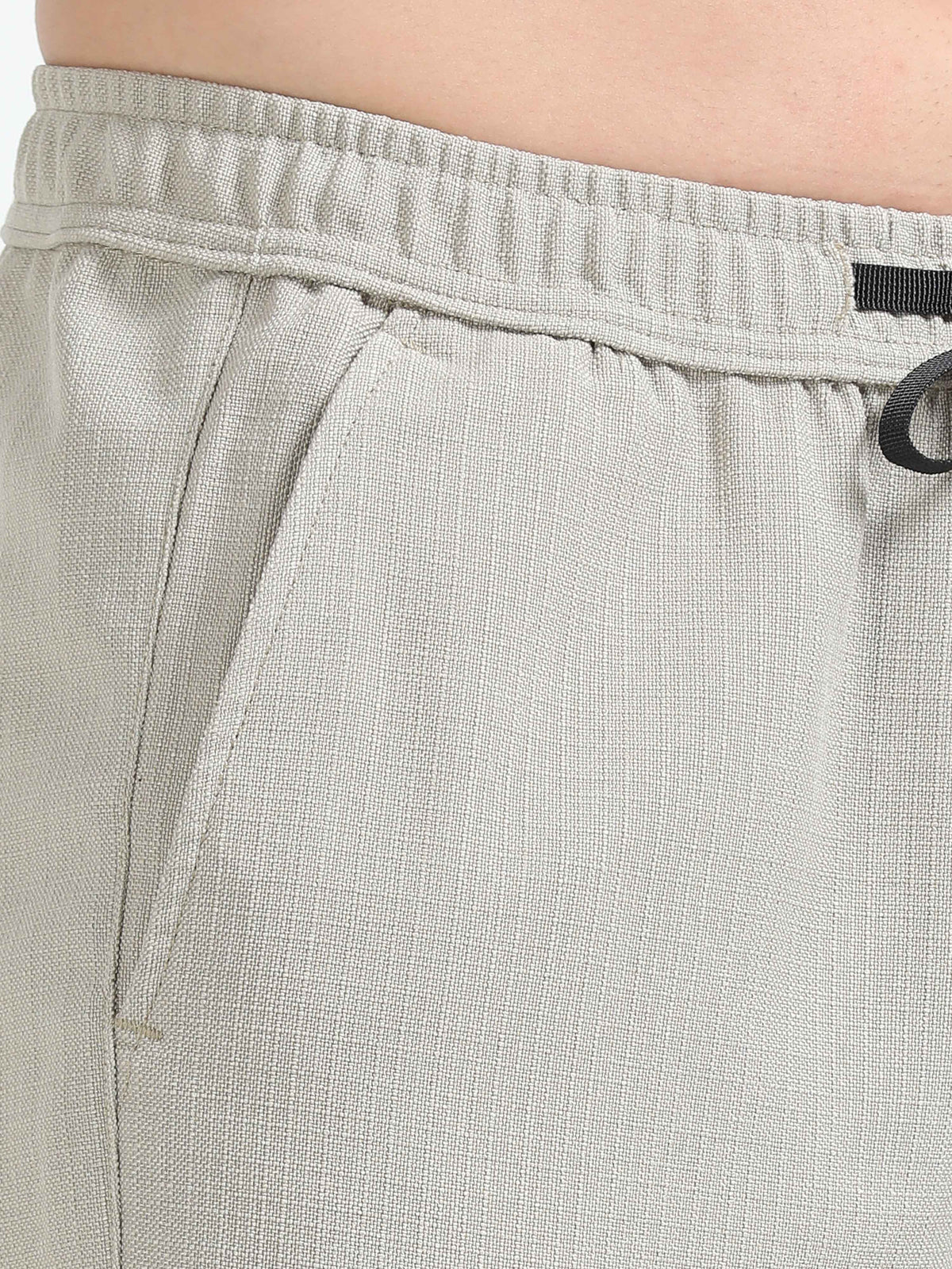 Men Lazy Linen Traveler Trouser-Beige