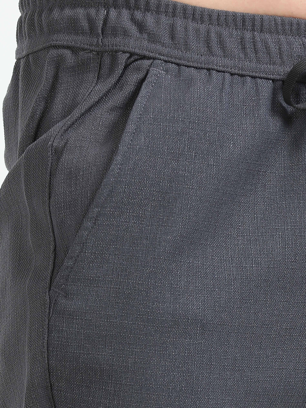 Men Lazy Linen Traveller Trouser-Grey