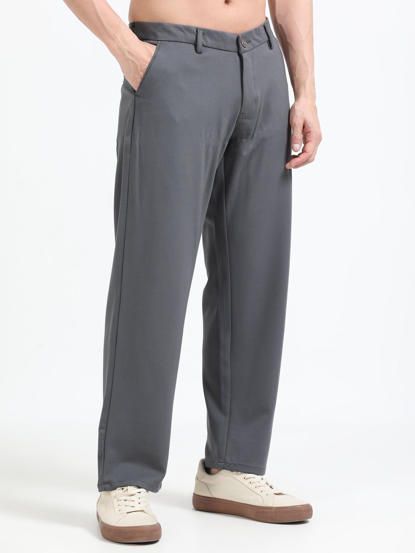 Men Tencil Leisure Trousers-Dk Grey