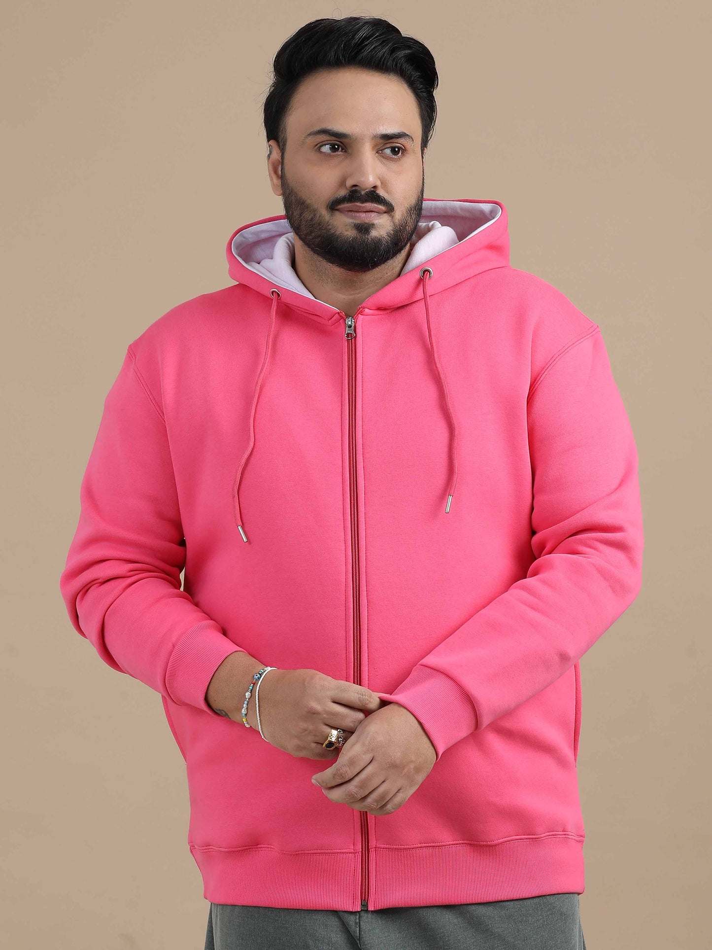 CozyPeak Plus Size Pink Hoodie