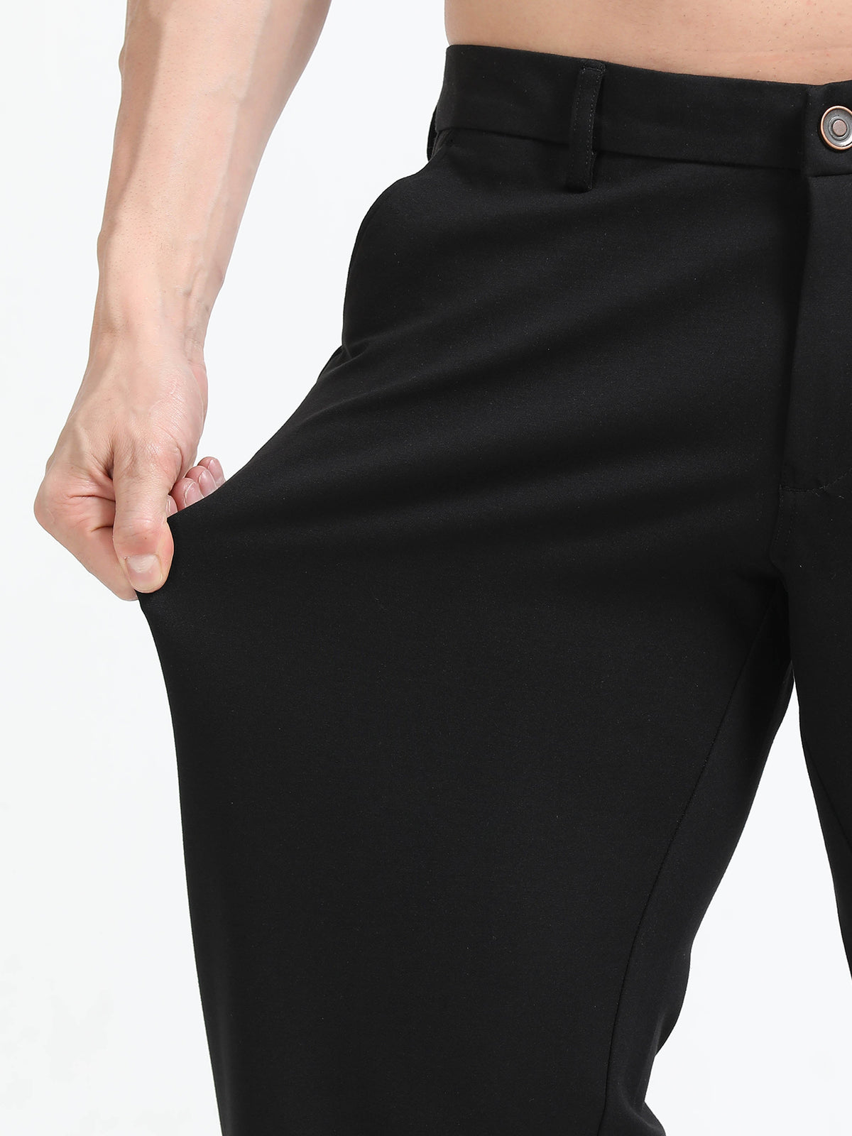 Men Tencil Leisure Trousers-Black