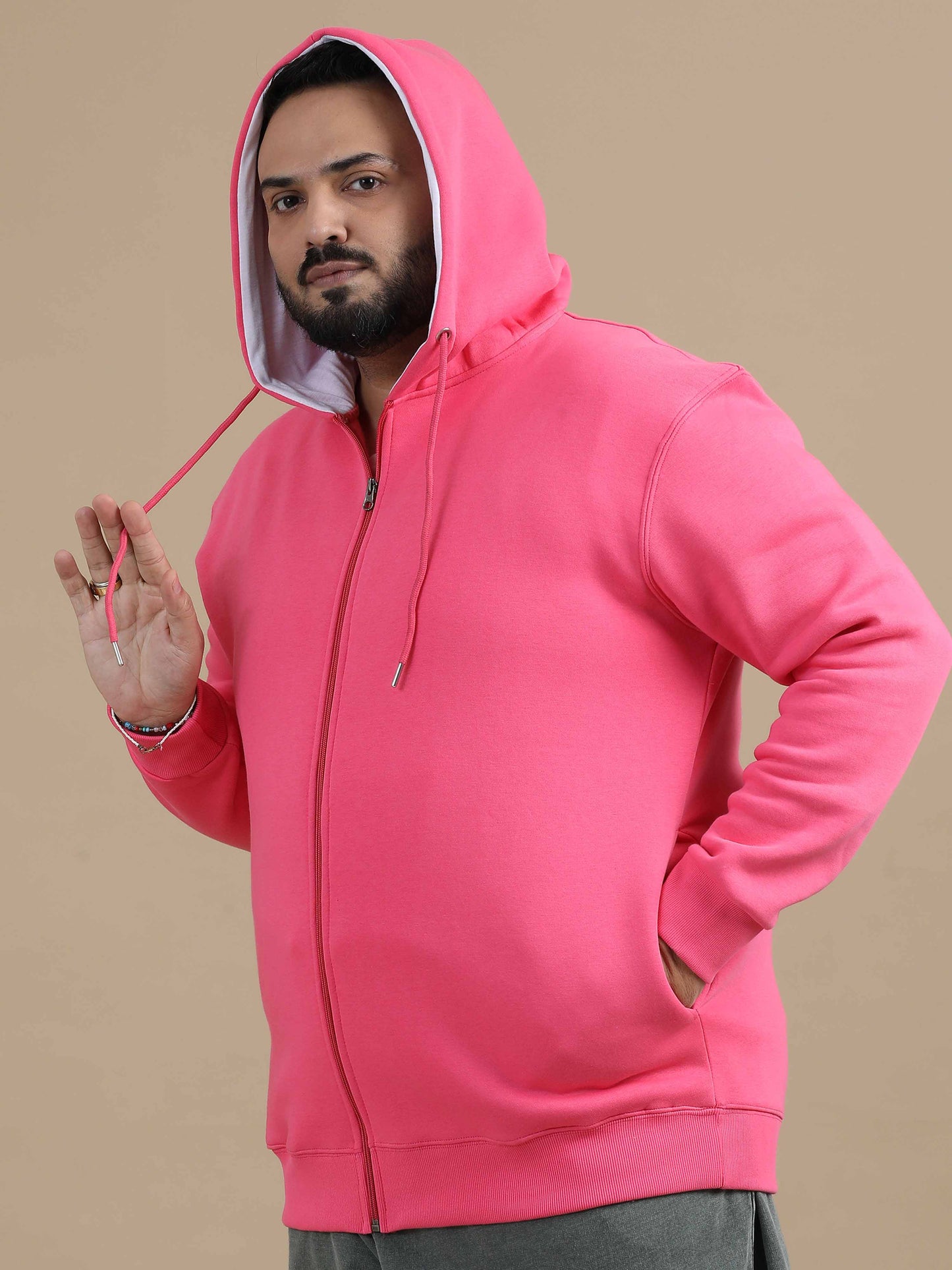 CozyPeak Plus Size Pink Hoodie