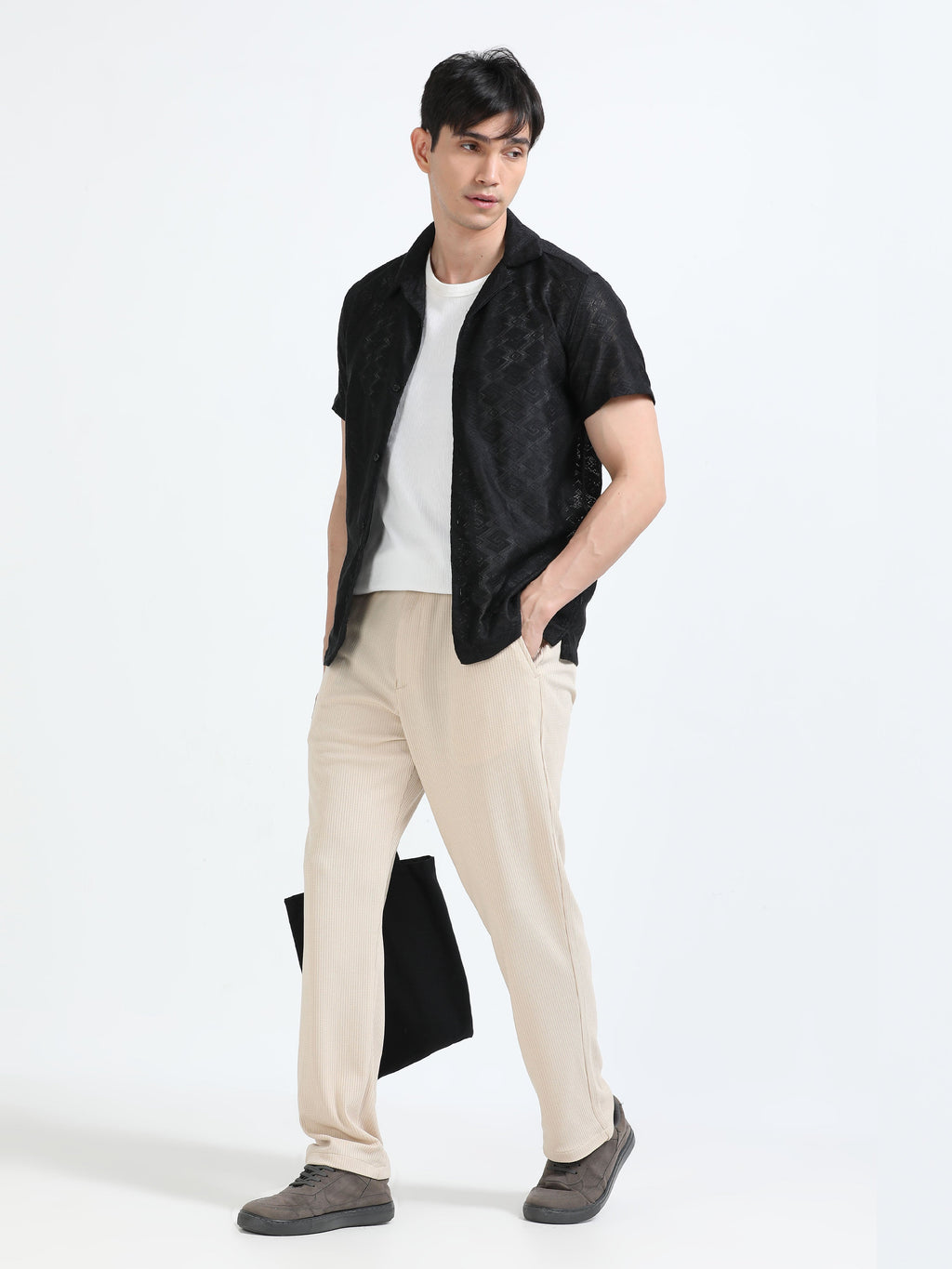 Men Popcorn Traveller Trouser-Beige