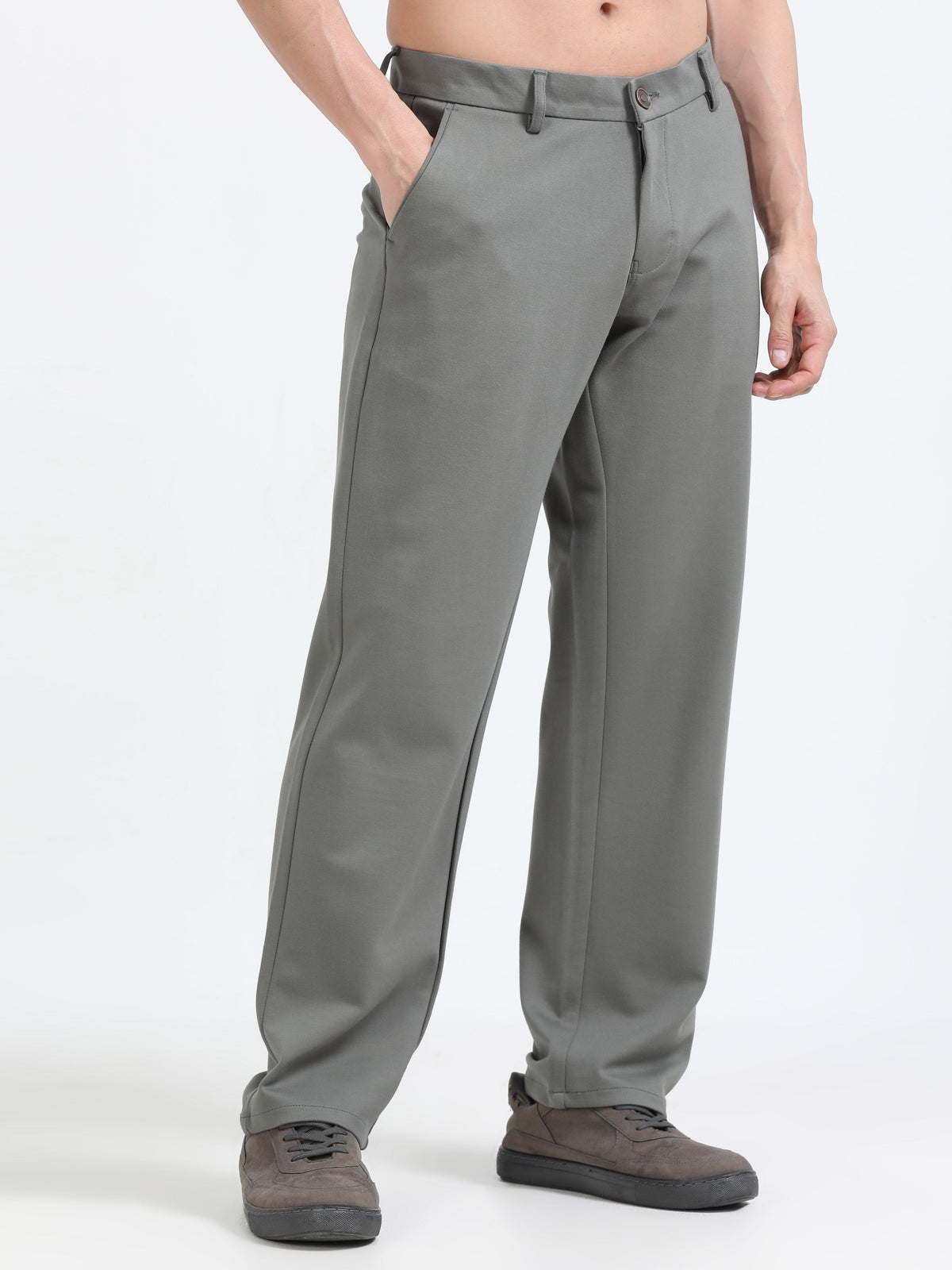 Men Tencil Leisure Trousers-Olive